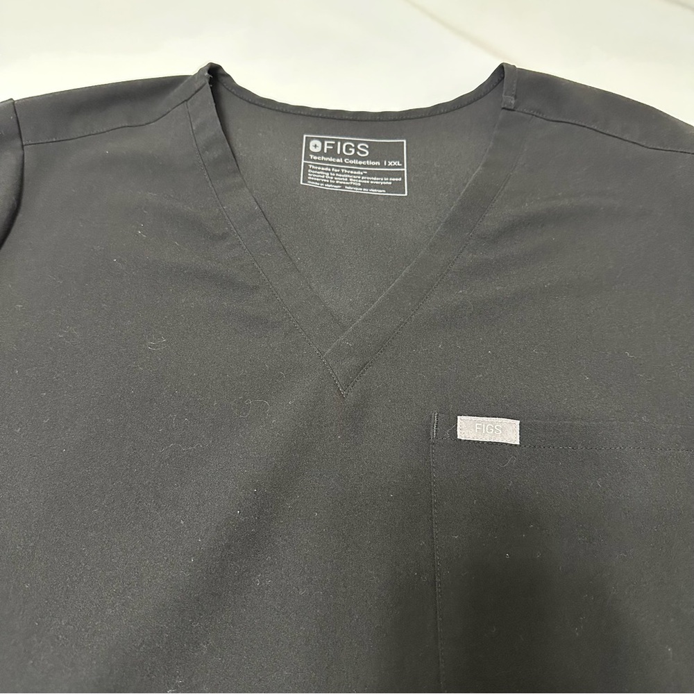 Figs v-neck scrub top ladies XXL black - Picture 2 of 6